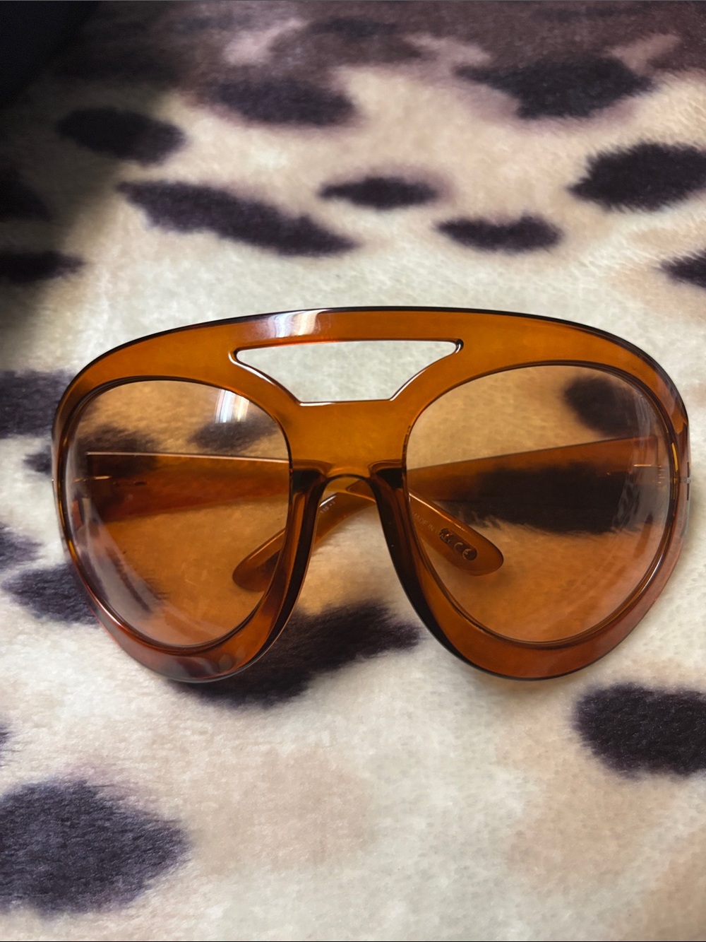 Tom Ford Womans Amber Tortoiseshell Sunglasses
